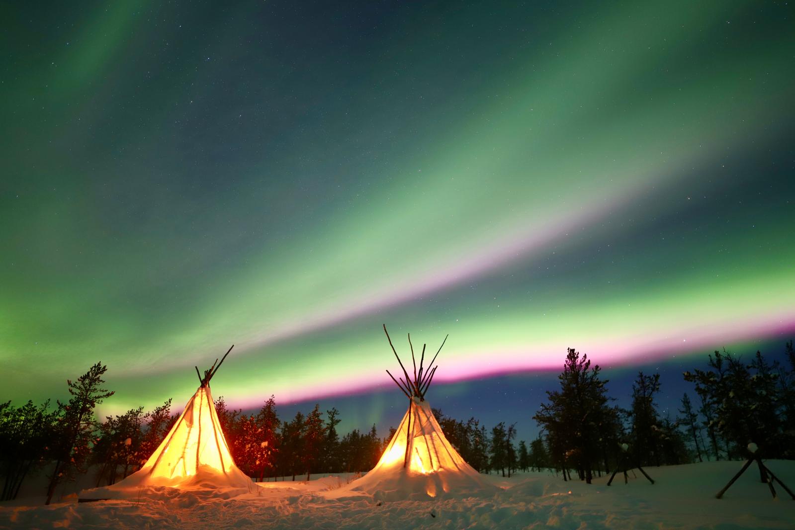 Aurora colors over Yellowknife